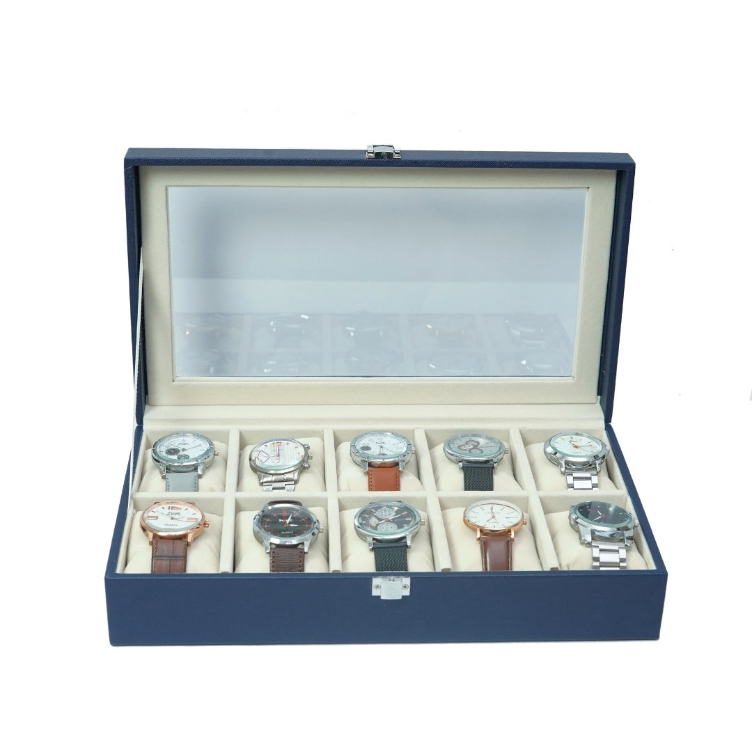 TBT 10 Slot Watch Box With Glass Top