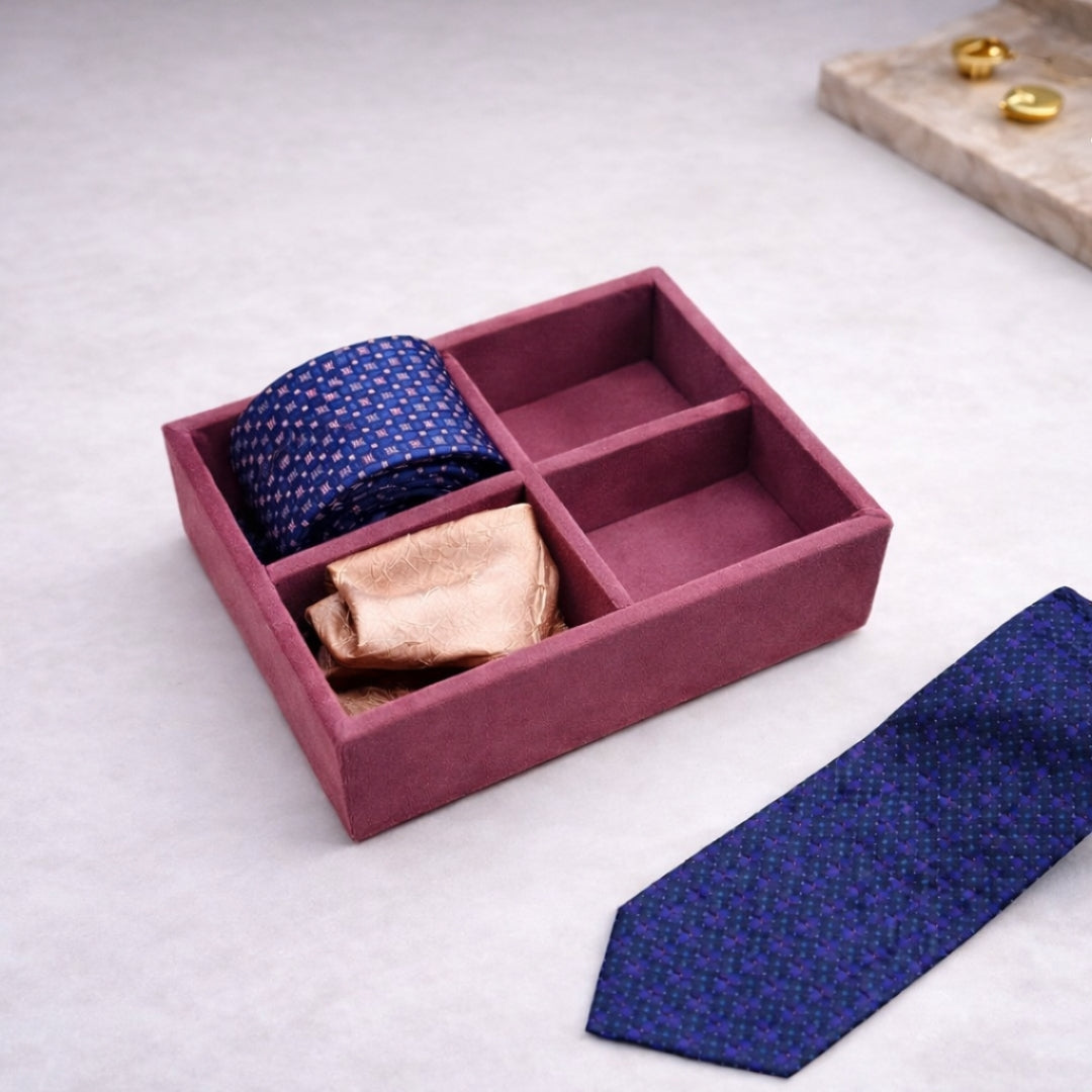 4 Slot Tie & Pocket Square Tray