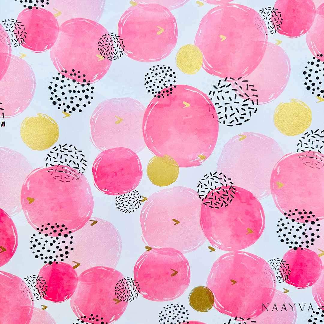 Pink Bubbles Packing Paper