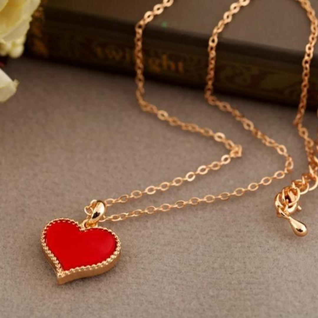 Cute Coloured Heart Necklace – Fun Pendant for Girls.