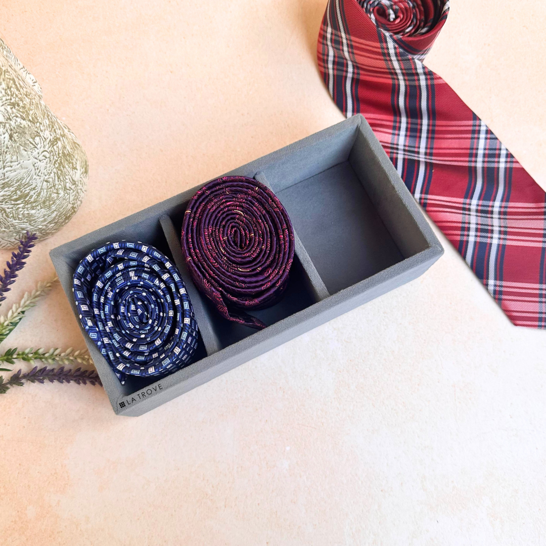 3 Slot Mini Tie & Pocket Square Tray (Mini)