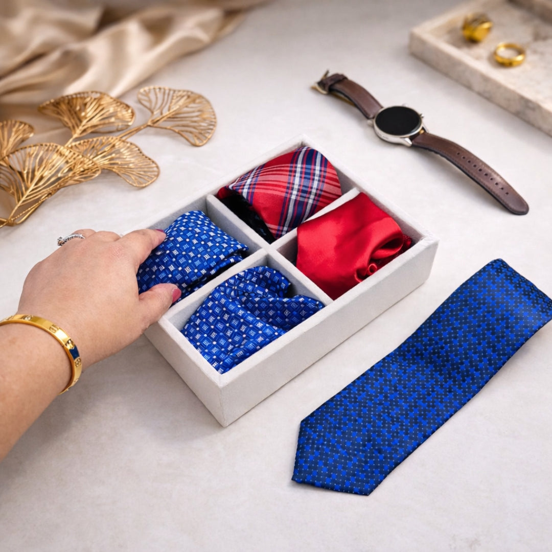 4 Slot Tie & Pocket Square Tray