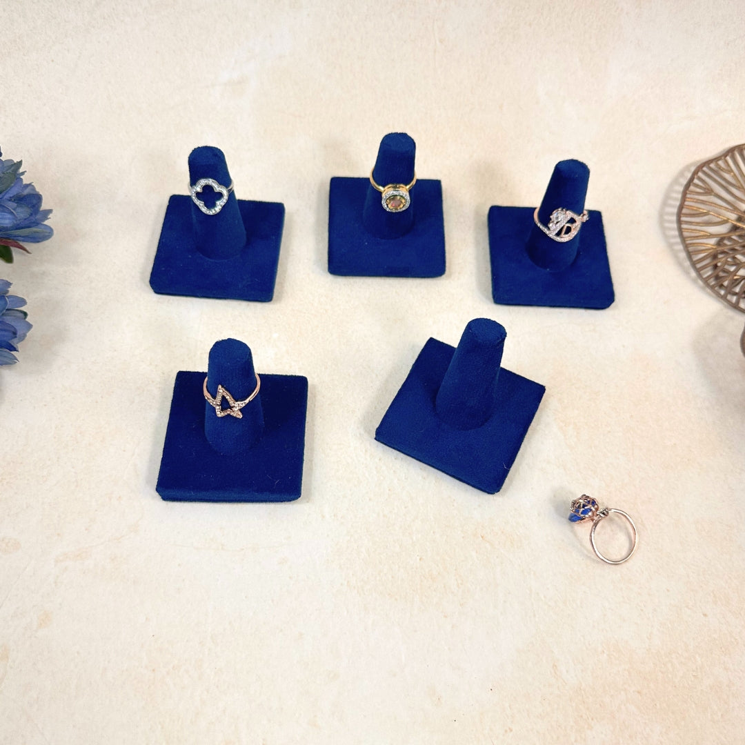 Premium Velvet Finger Ring Holder Stand