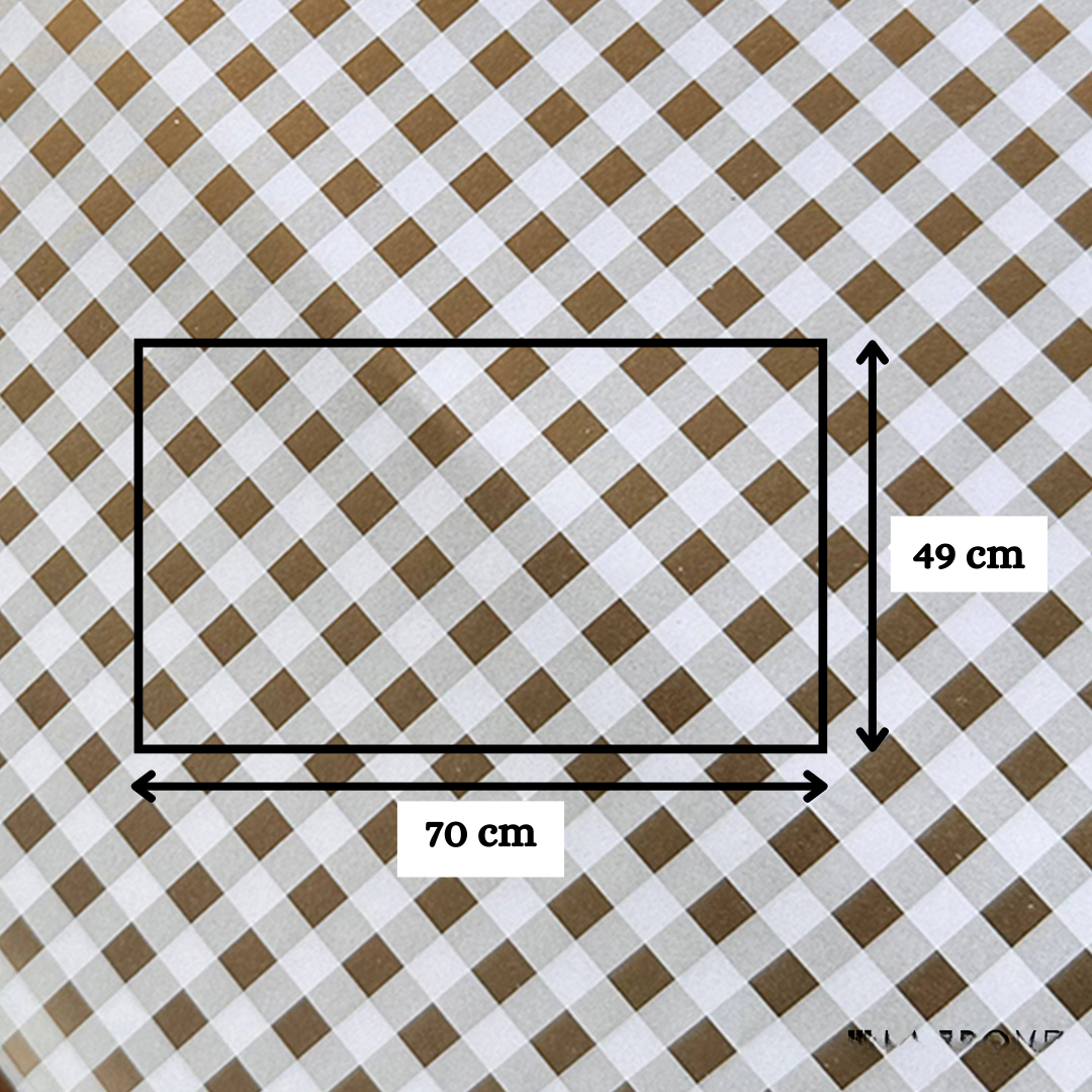 Golden Checks Packing Paper
