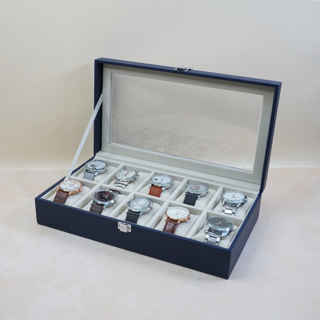 TBT 10 Slot Watch Box With Glass Top