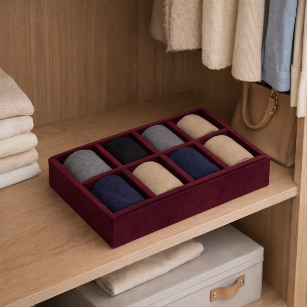 8 Slot Socks Organiser Tray