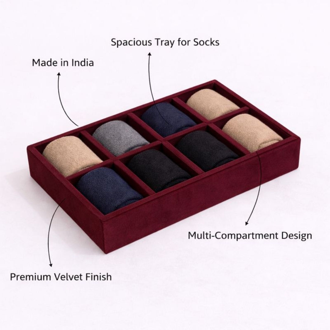 8 Slot Socks Organiser Tray