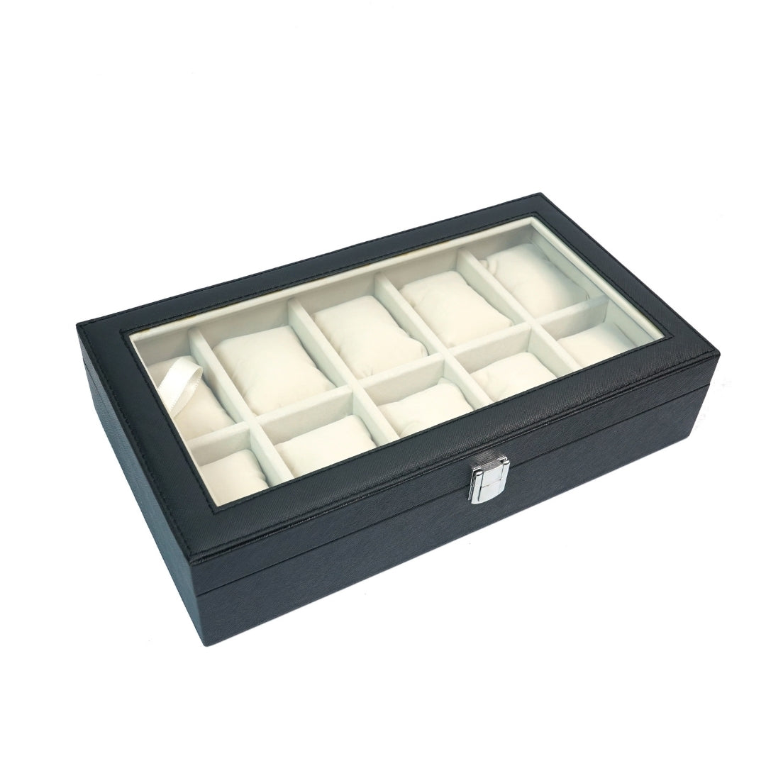 TBT 10 Slot Watch Box With Glass Top