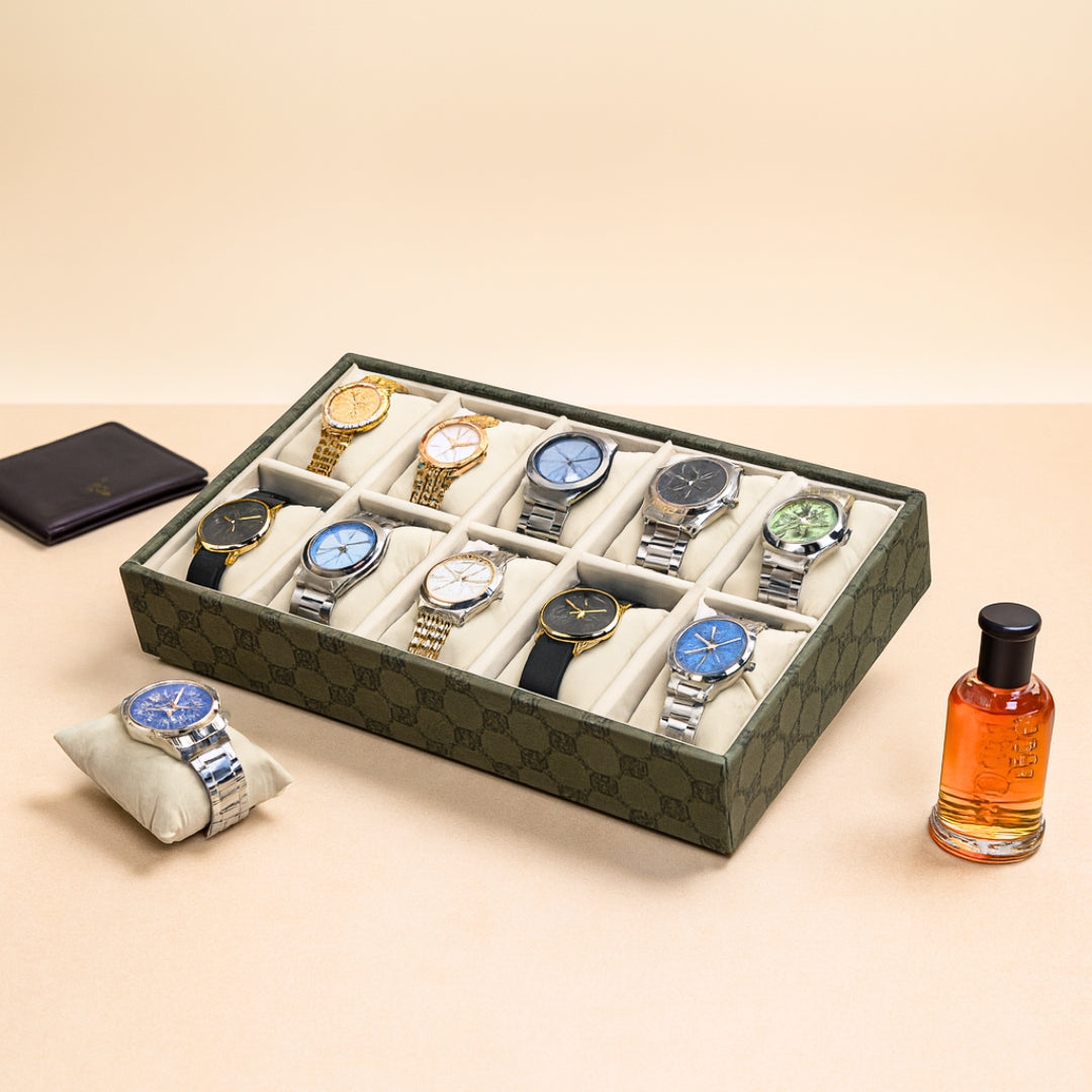 Designer 10-Slot Watch Tray
