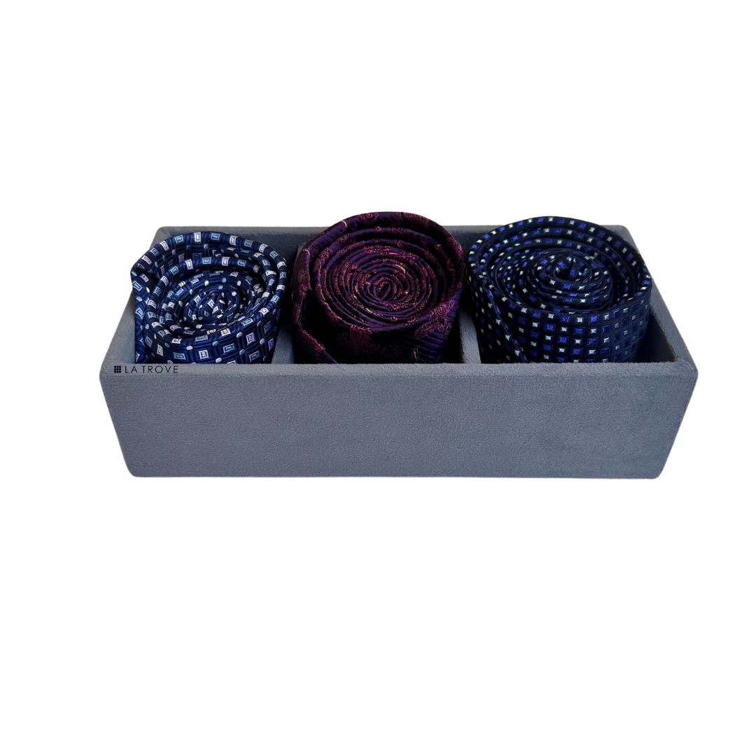 3 Slot Mini Tie & Pocket Square Tray
