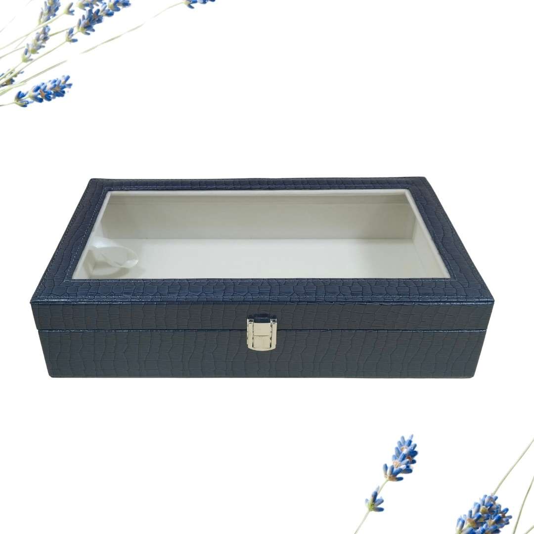 Plain Jewellery & Accessory Organiser Box with Glass Lid