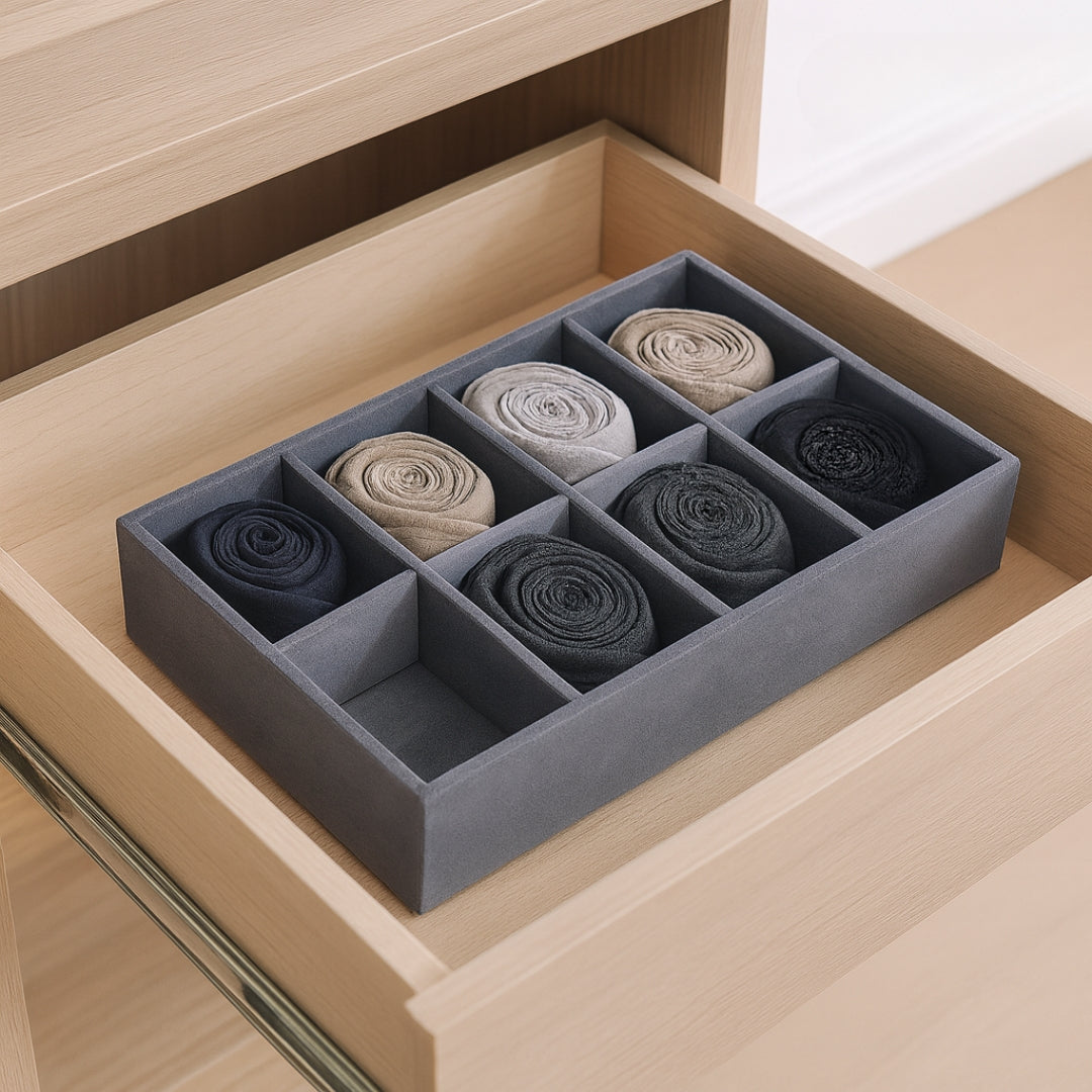 8 Slot Socks Organiser Tray