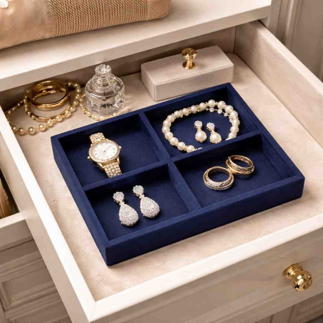 Luxury Small 4 Grids Jewellery Tray
