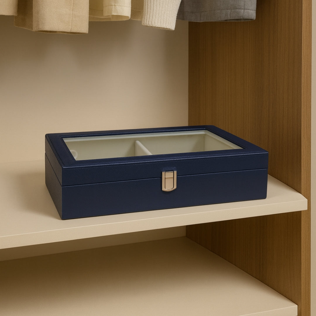 TBT 6-Slot Sunglass Organiser Box with Glass Top