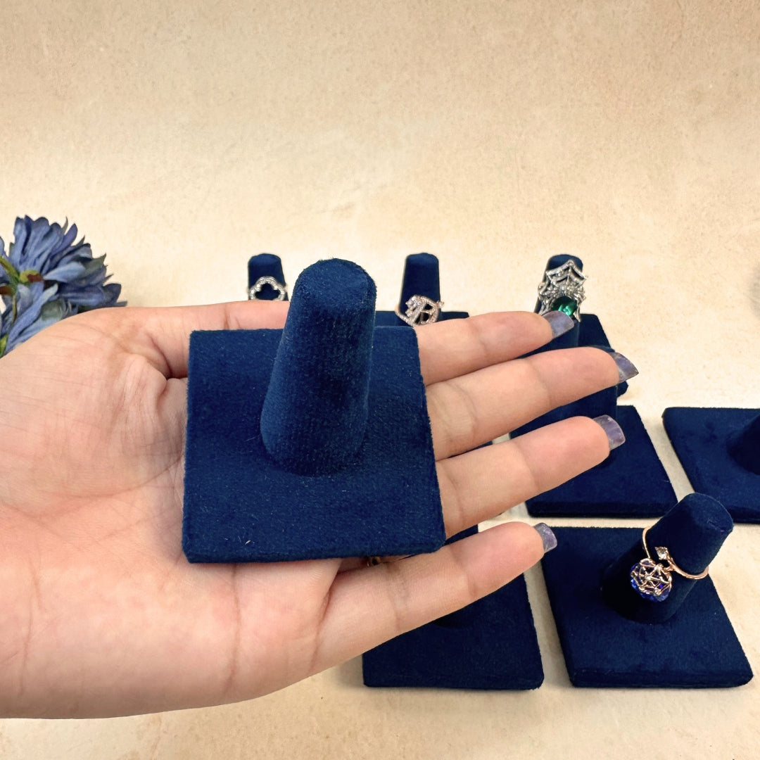 Premium Velvet Finger Ring Holder Stand