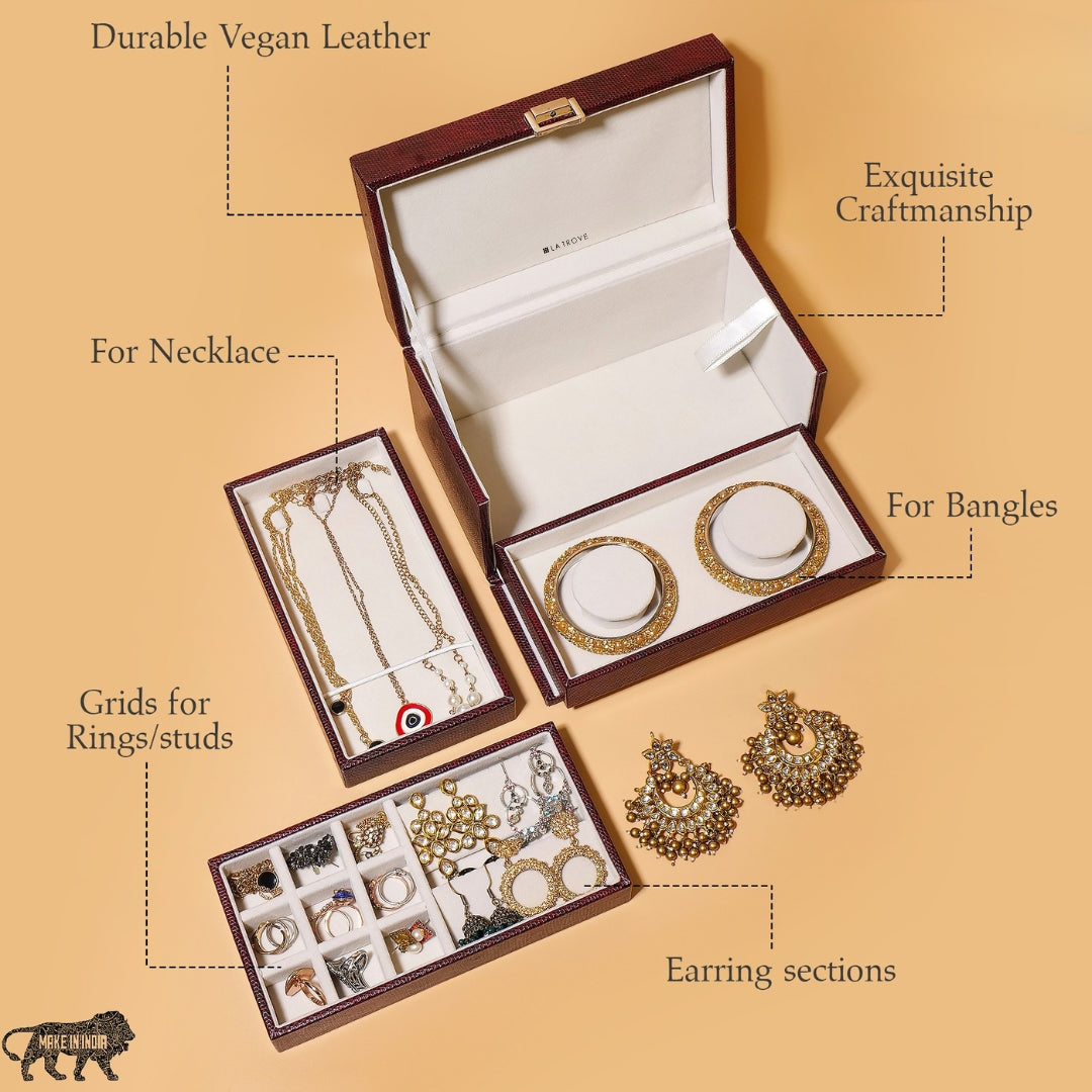 Premium Jewellery Box with 3 Trays