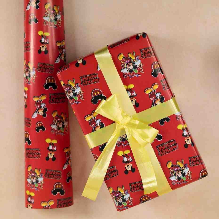 Mickey Mouse Red-Themed Gift Wrapping Paper