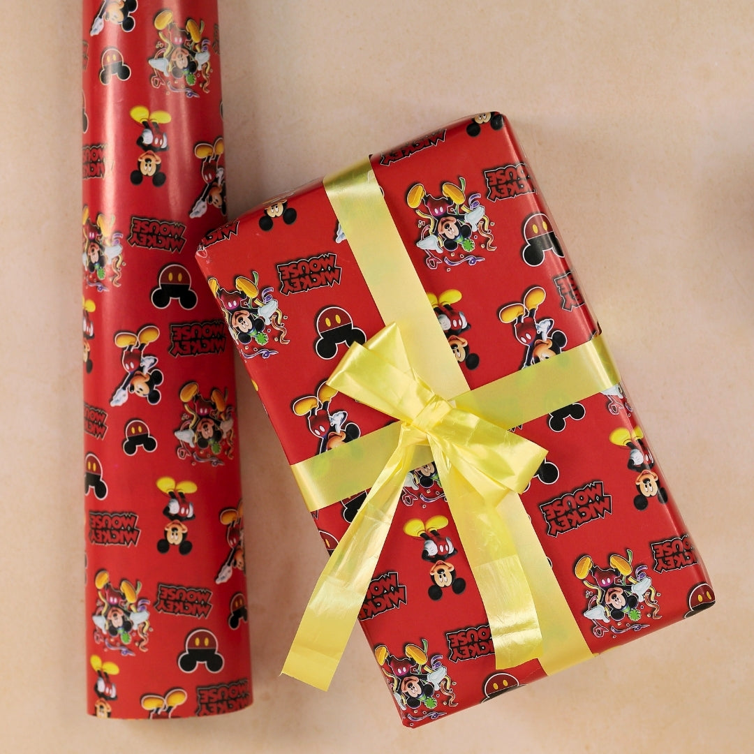 Mickey Mouse Red-Themed Gift Wrapping Paper