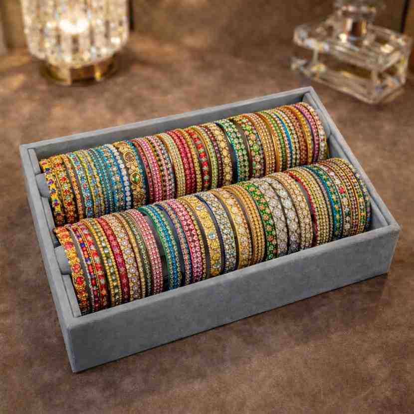 Double Rod Bangle Box – Elegant Storage for Bangles, Bracelets & Kada