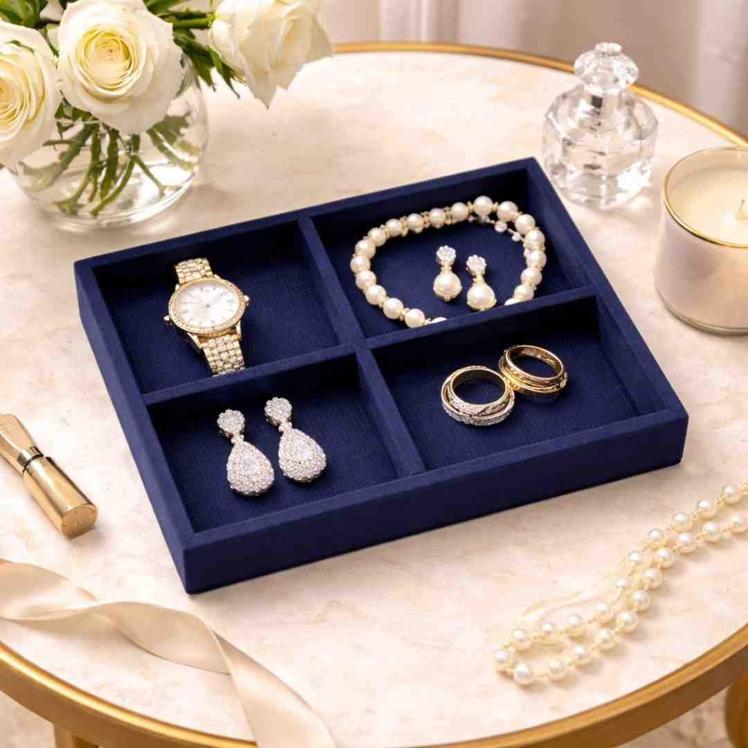 Luxury Small 4 Grids Jewellery Tray