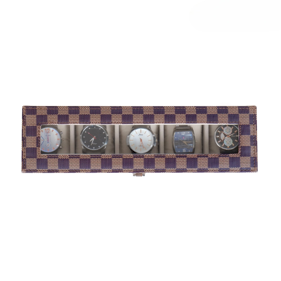 5 Slot Watch Box (With Glass Top)