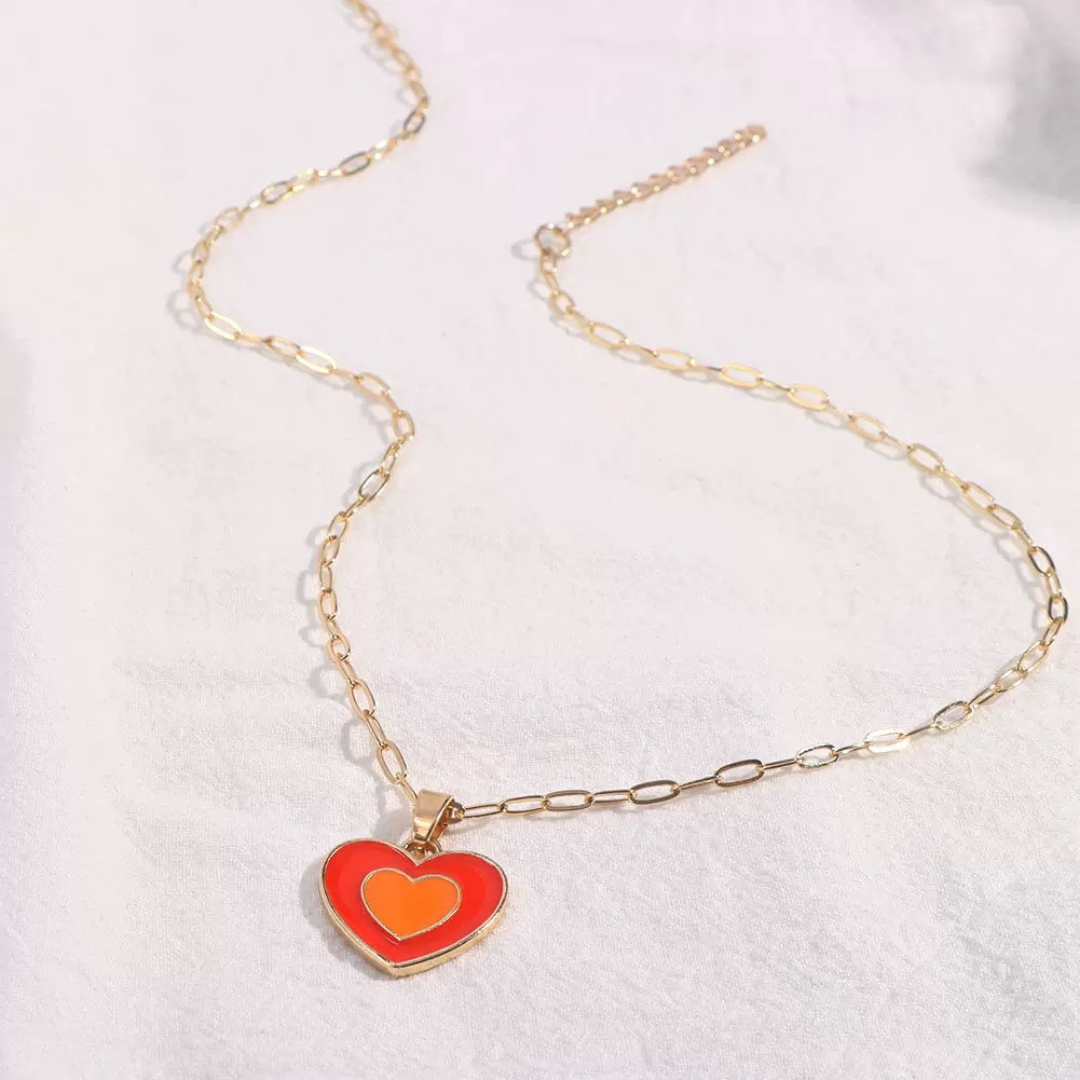 Coloured Heart Necklace