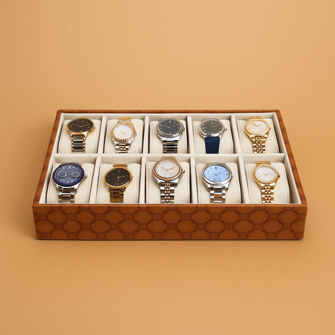 Designer 10-Slot Watch Tray