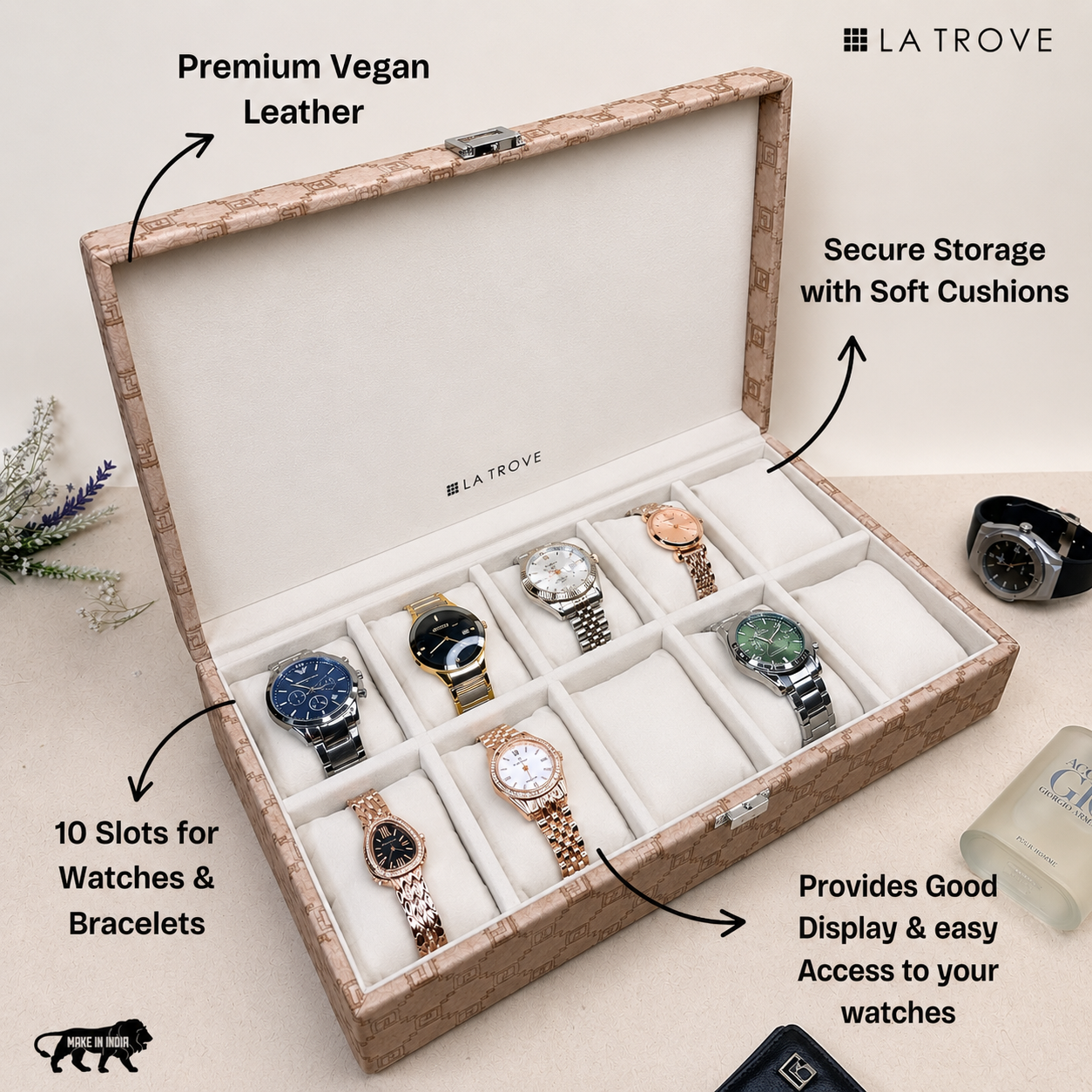 Designer 10 Slot Watch Box
