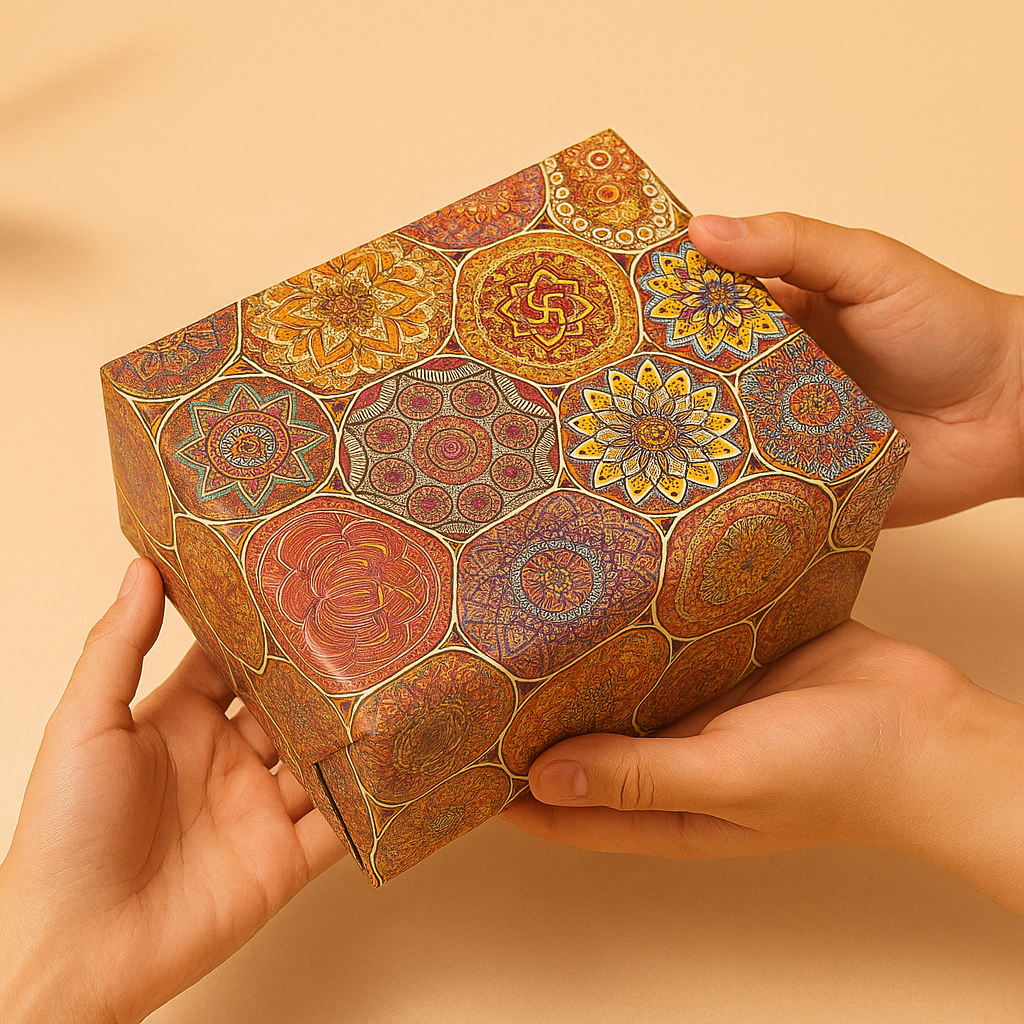 Vibrant Hexa Packing Paper