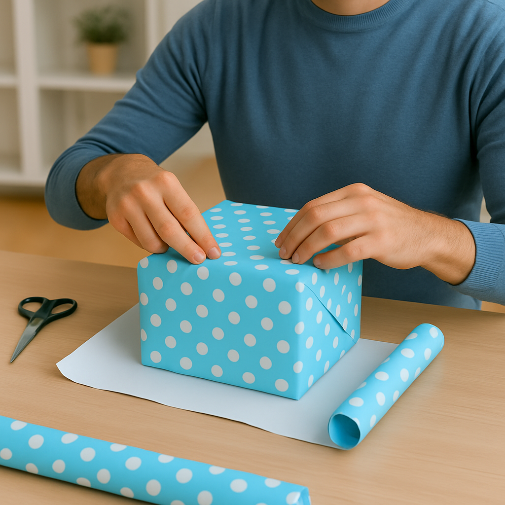 Blue Polka Dots Packing Paper