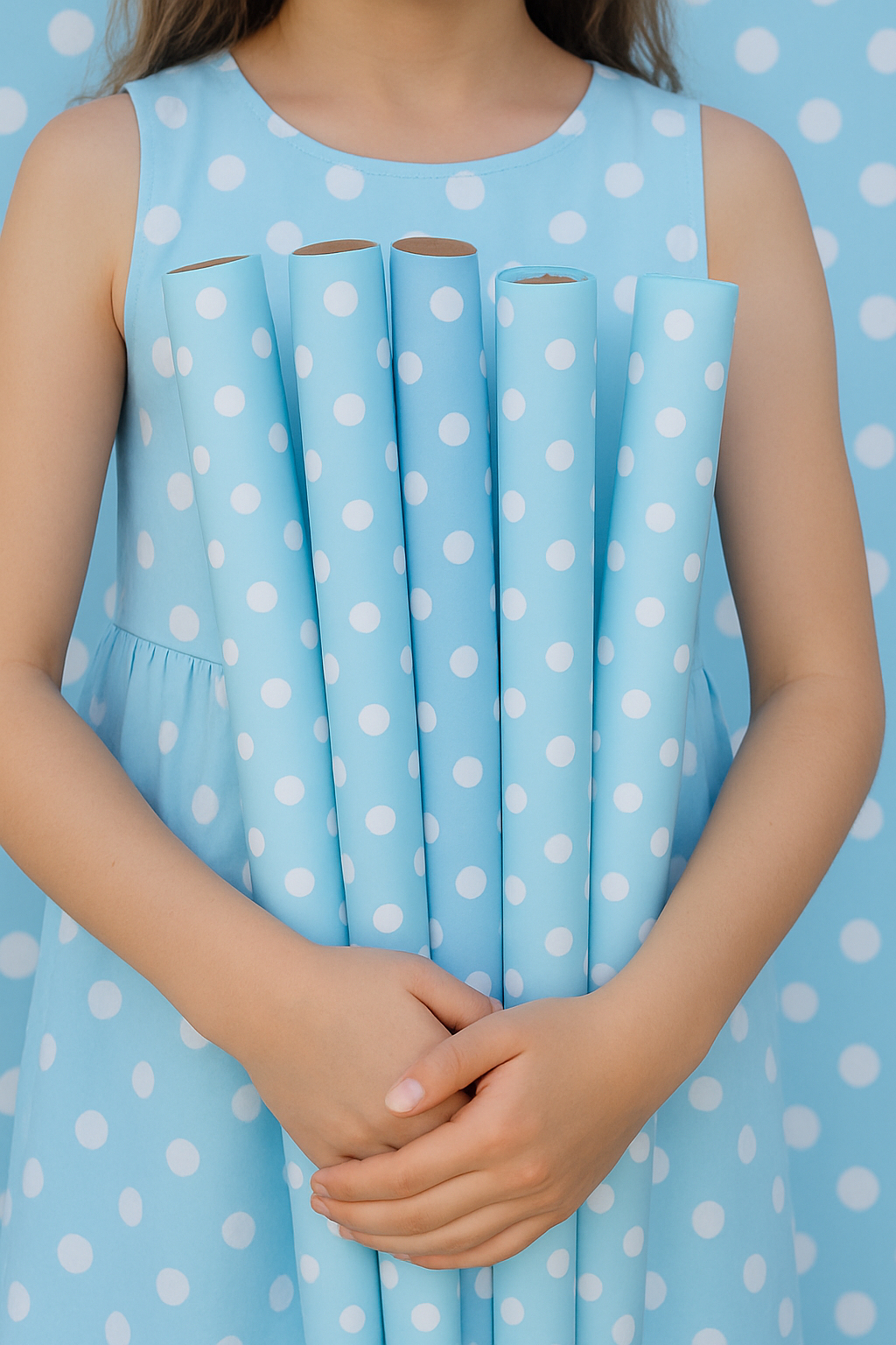 Blue Polka Dots Packing Paper