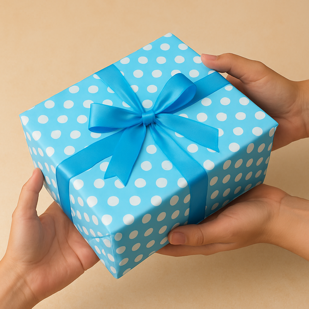 Blue Polka Dots Packing Paper