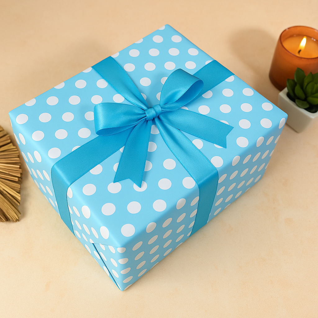 Blue Polka Dots Packing Paper – Premium Gift Wrapping & Craft Sheets by Latrove.