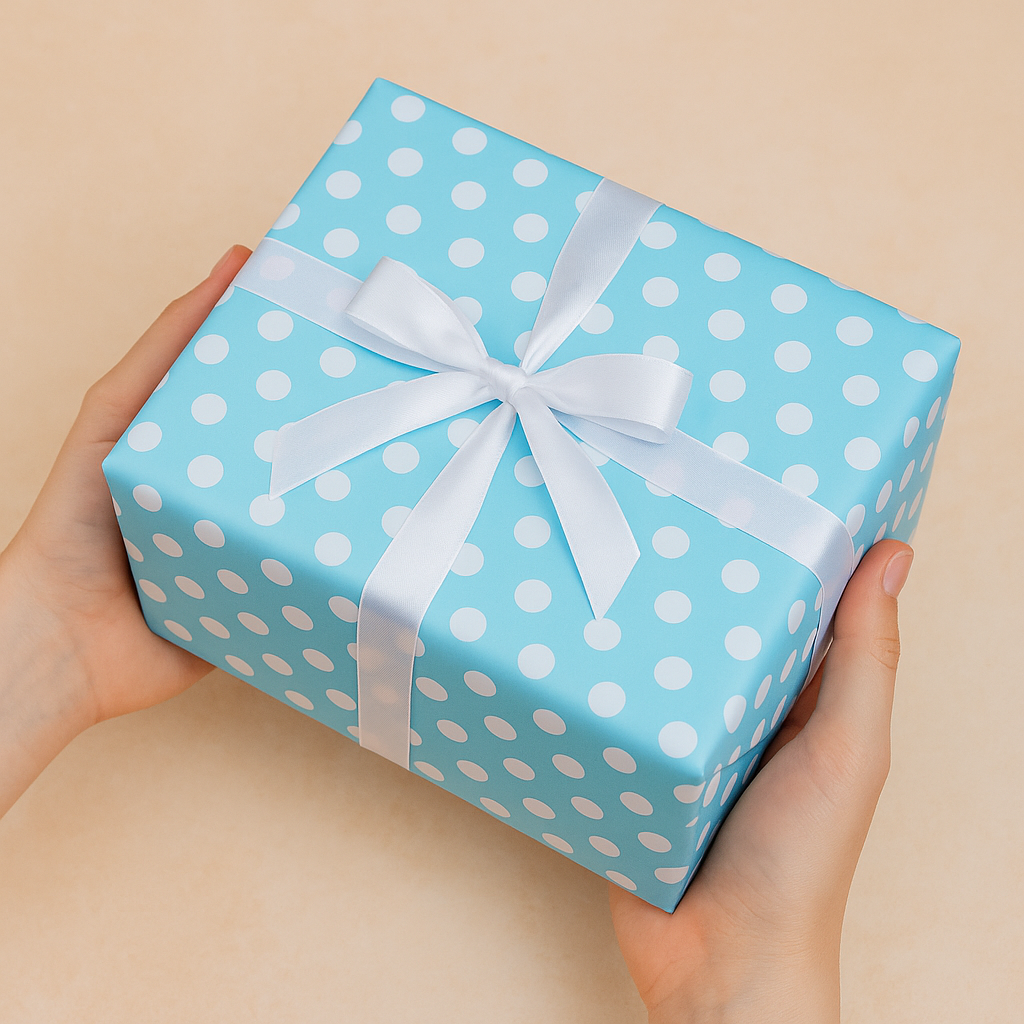 Blue Polka Dots Packing Paper