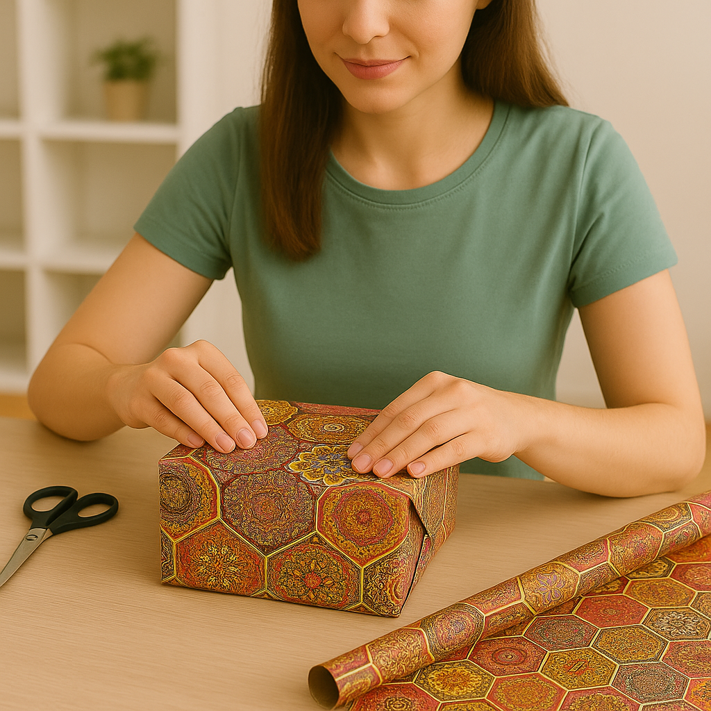 Vibrant Hexa Packing Paper