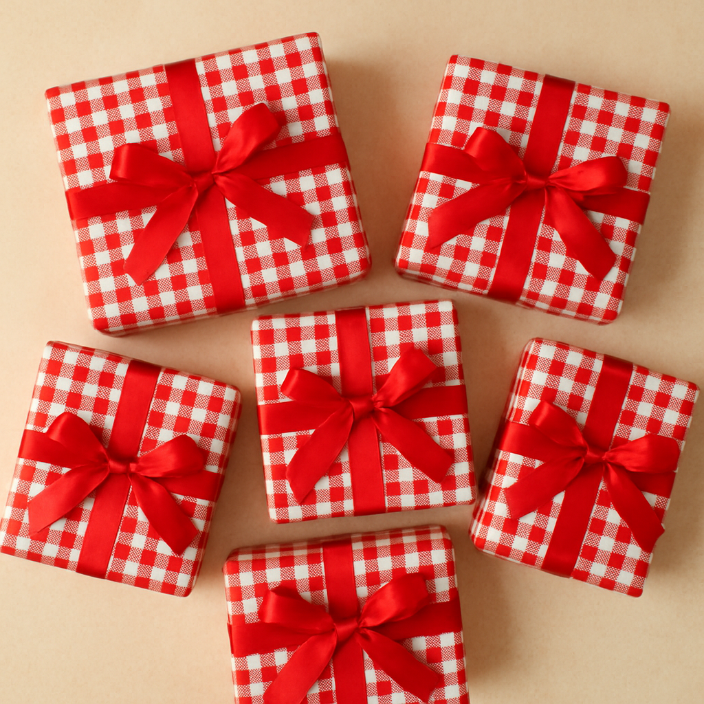 Red Check Dual Packing Paper