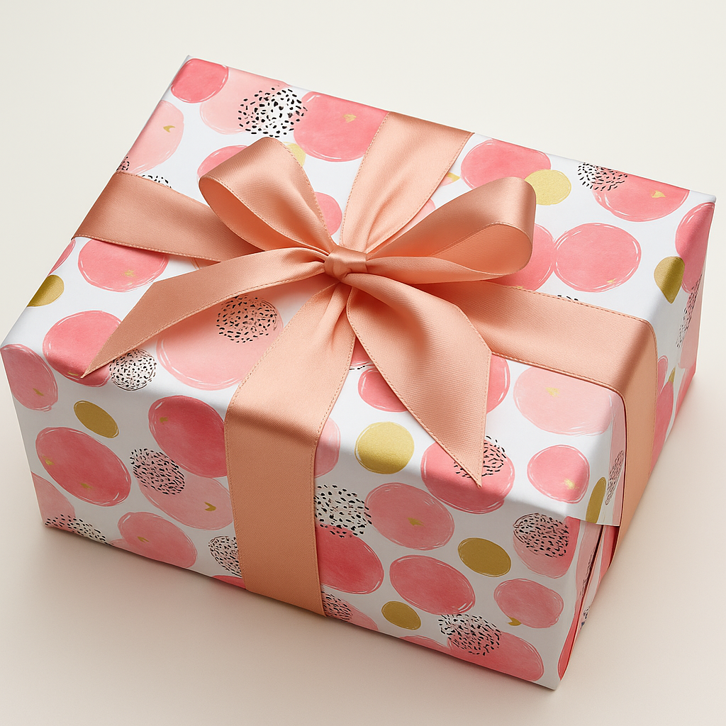 Pink Bubbles Packing Paper