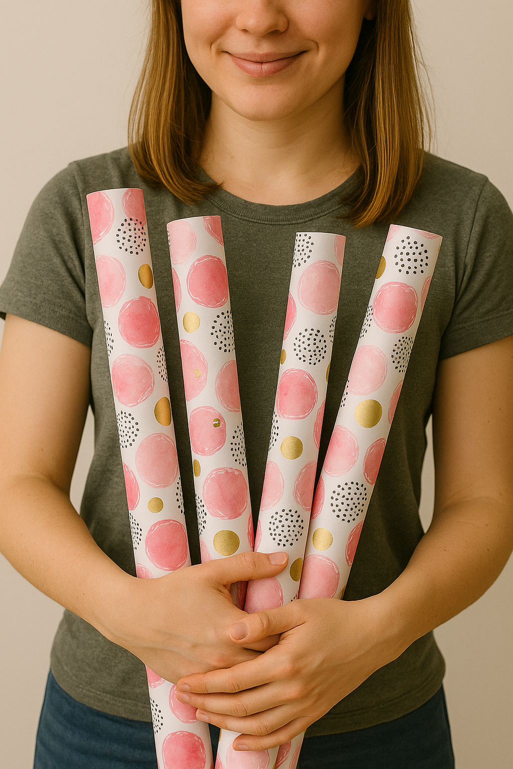 Pink Bubbles Packing Paper