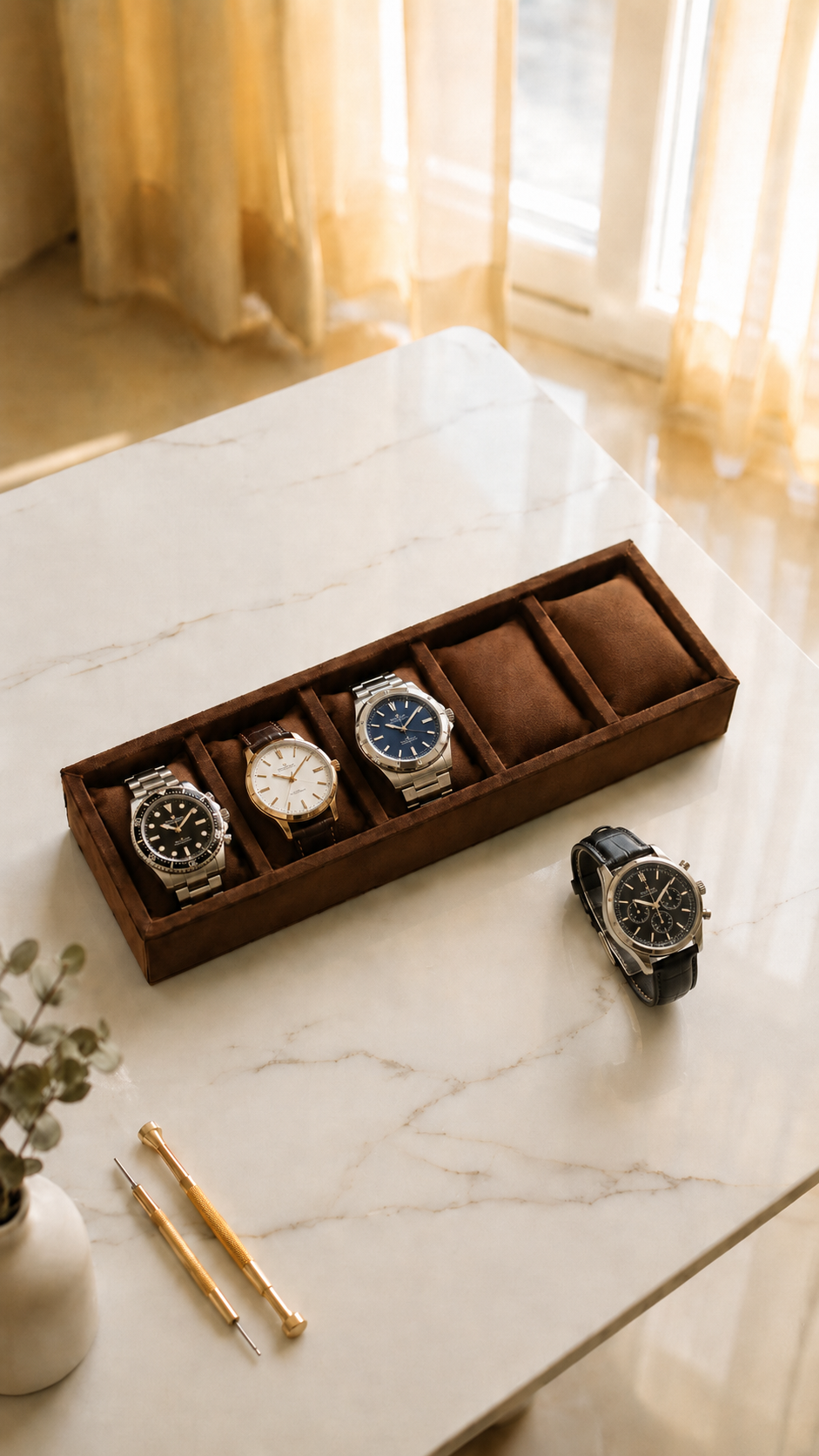 5 Slot Watch Tray (Sleek)