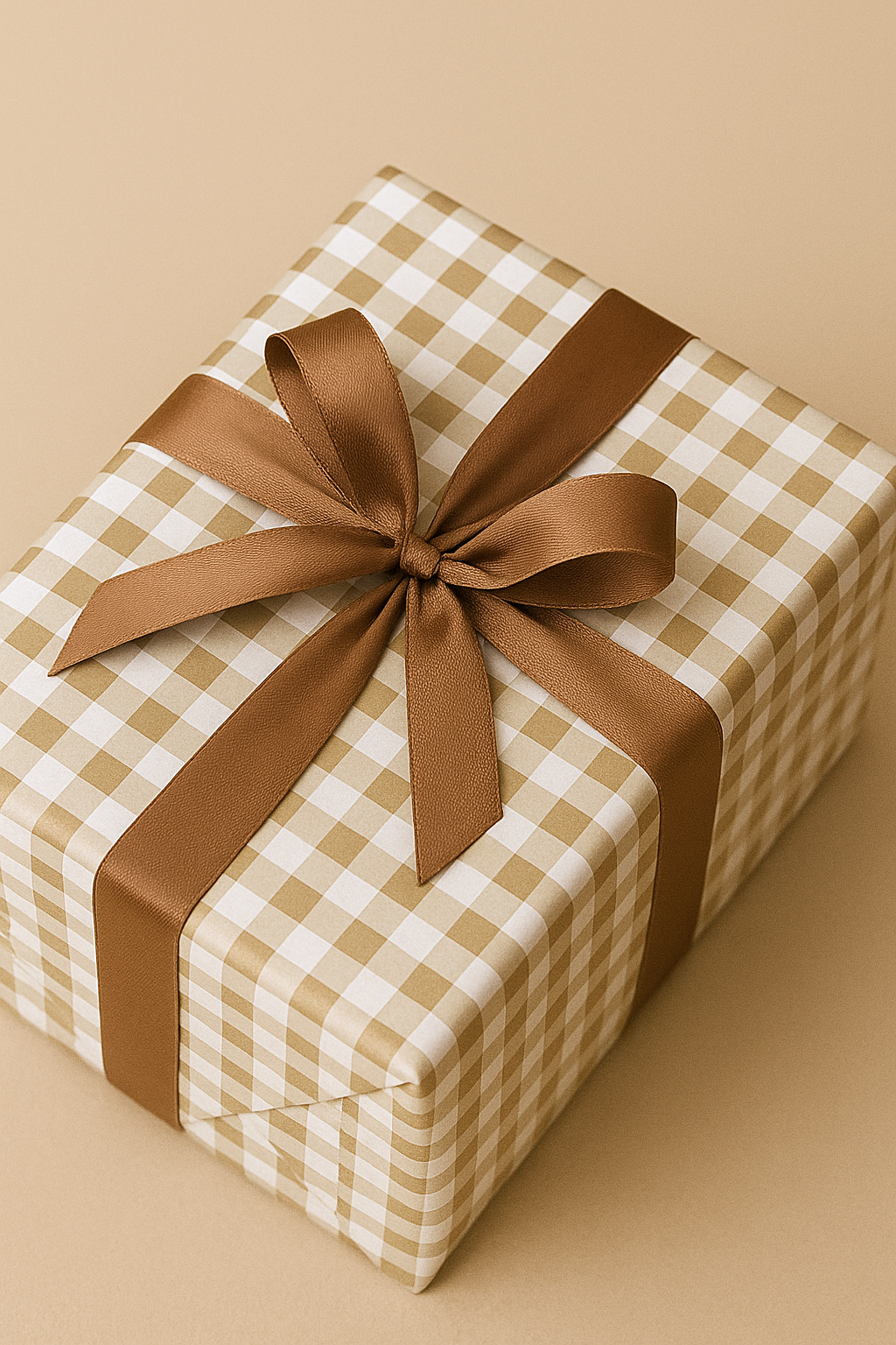 Golden Checks Packing Paper