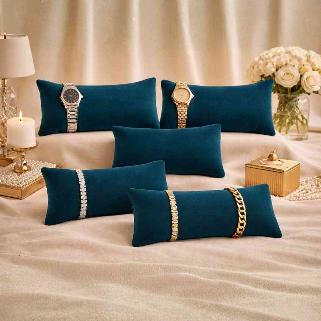 La Trove Luxury Long Velvet Pillow Inserts for Bracelets & Jewellery Organizer Pillows