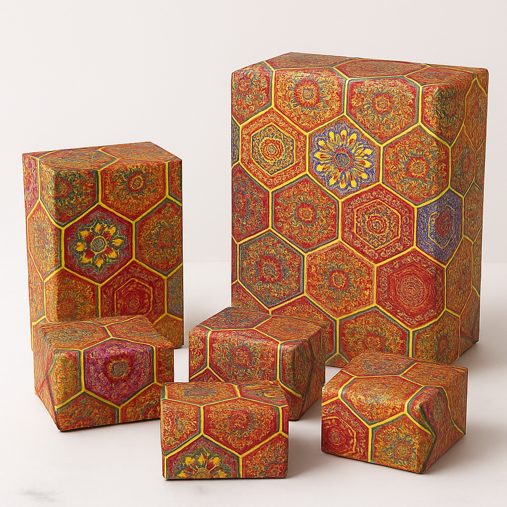 Vibrant Hexa Packing Paper