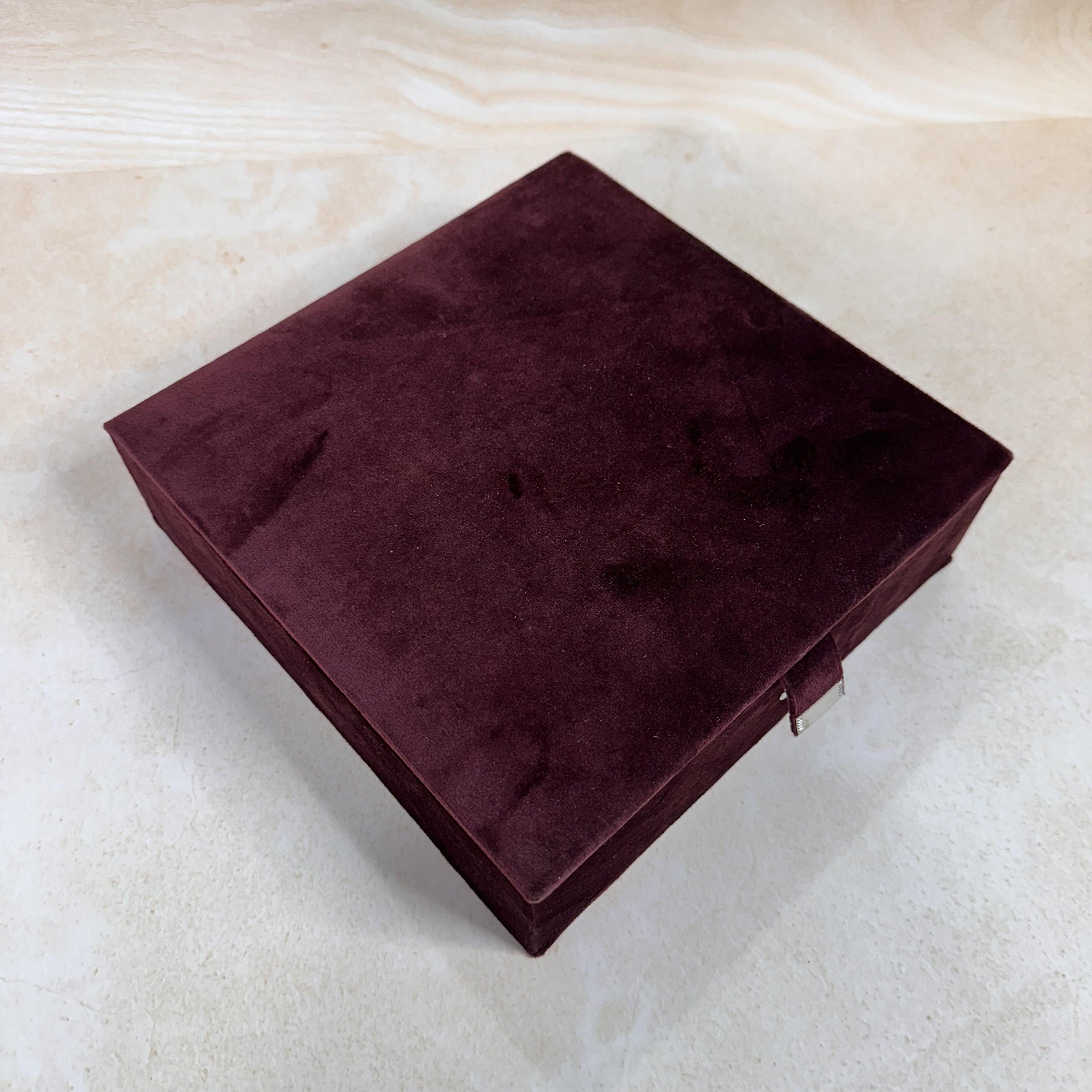 Maroon Velvet Lined Jewellery Box