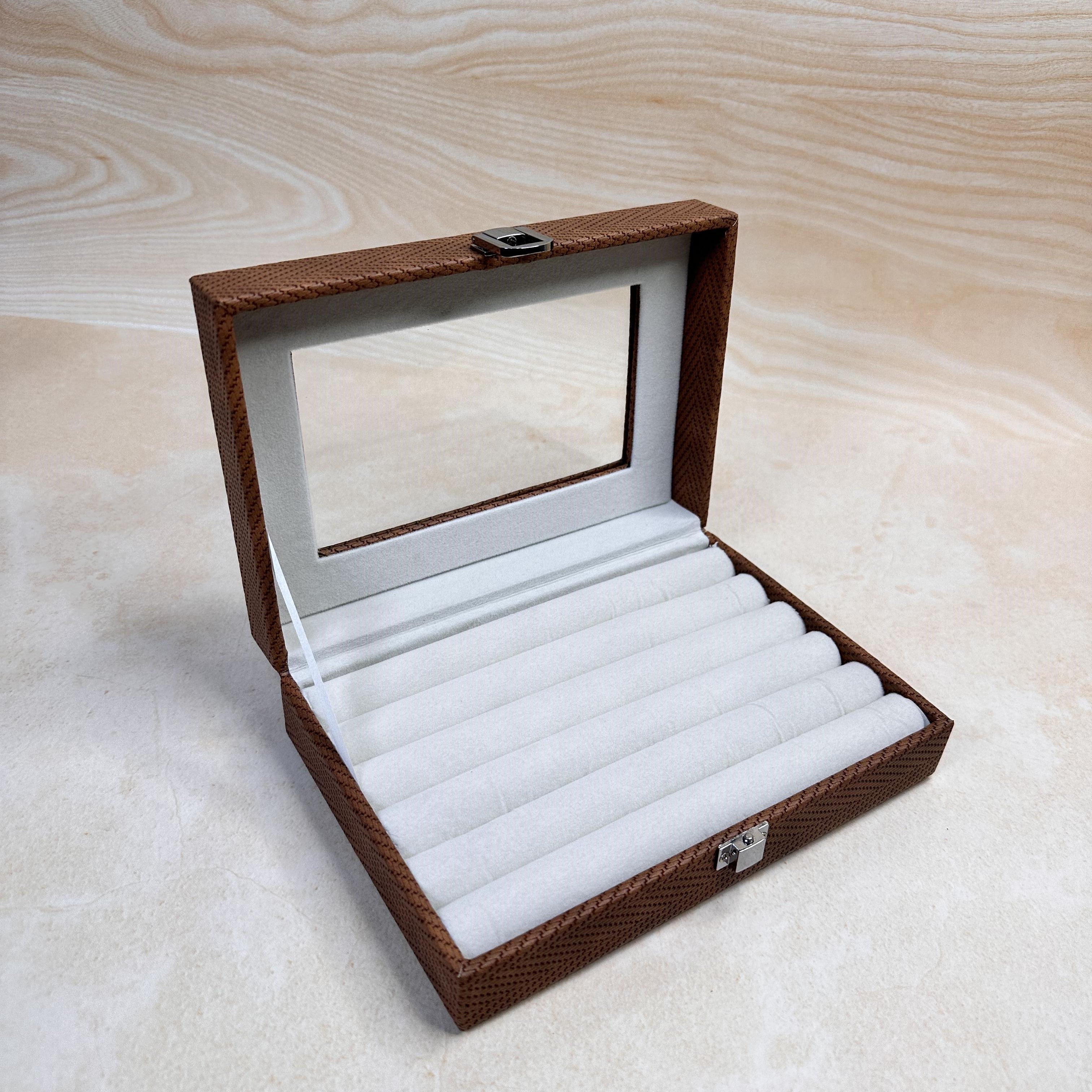 Ring Organiser Box With Glass Top