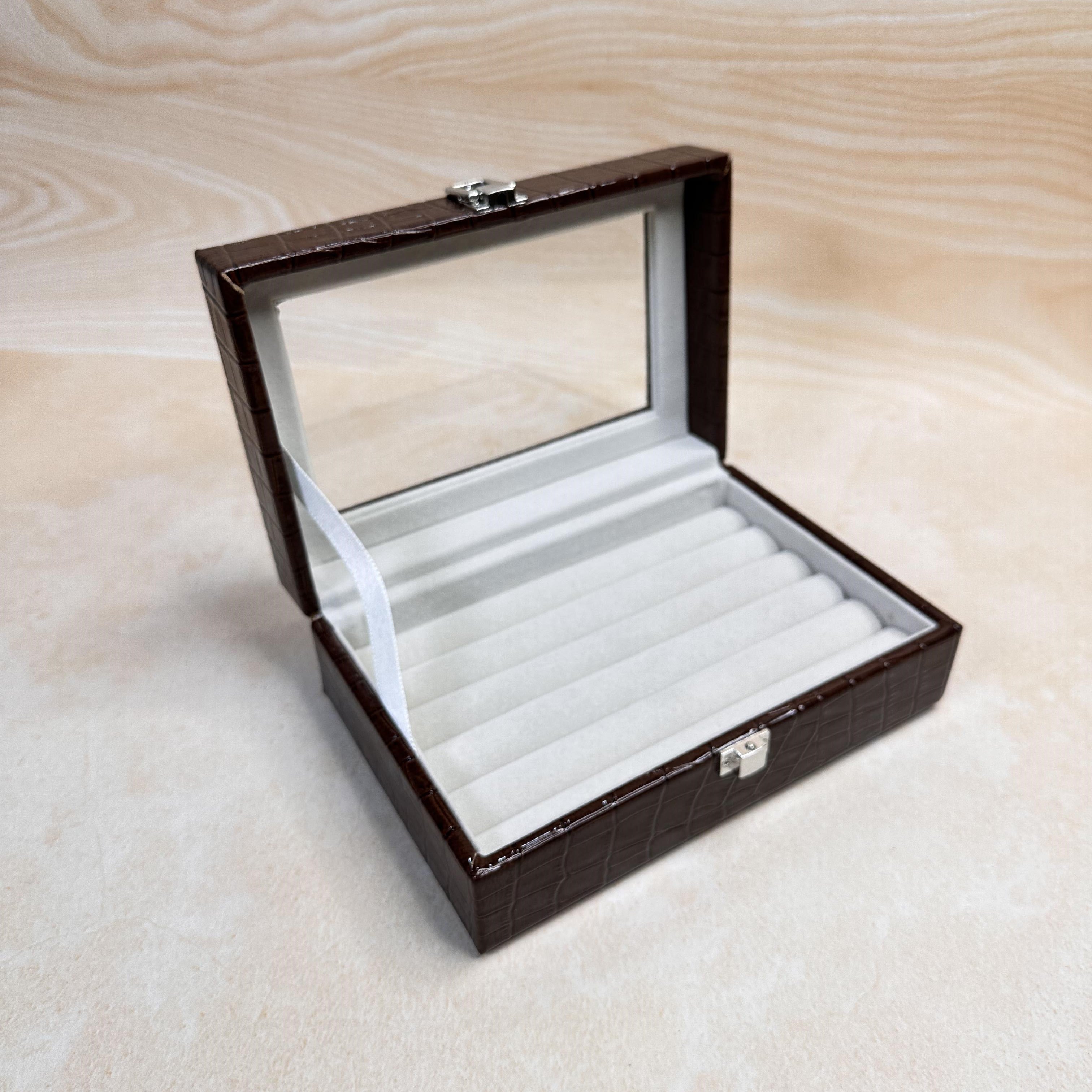 Ring Organiser Box With Glass Top