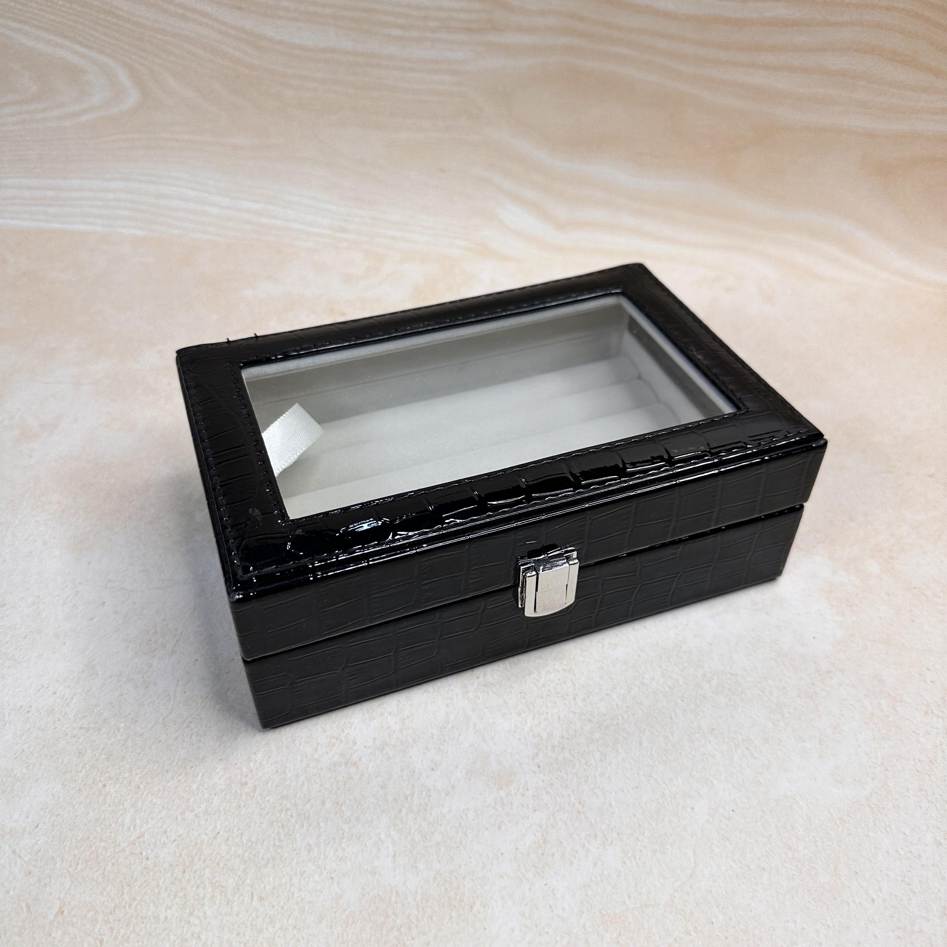 Ring Organiser Box With Glass Top
