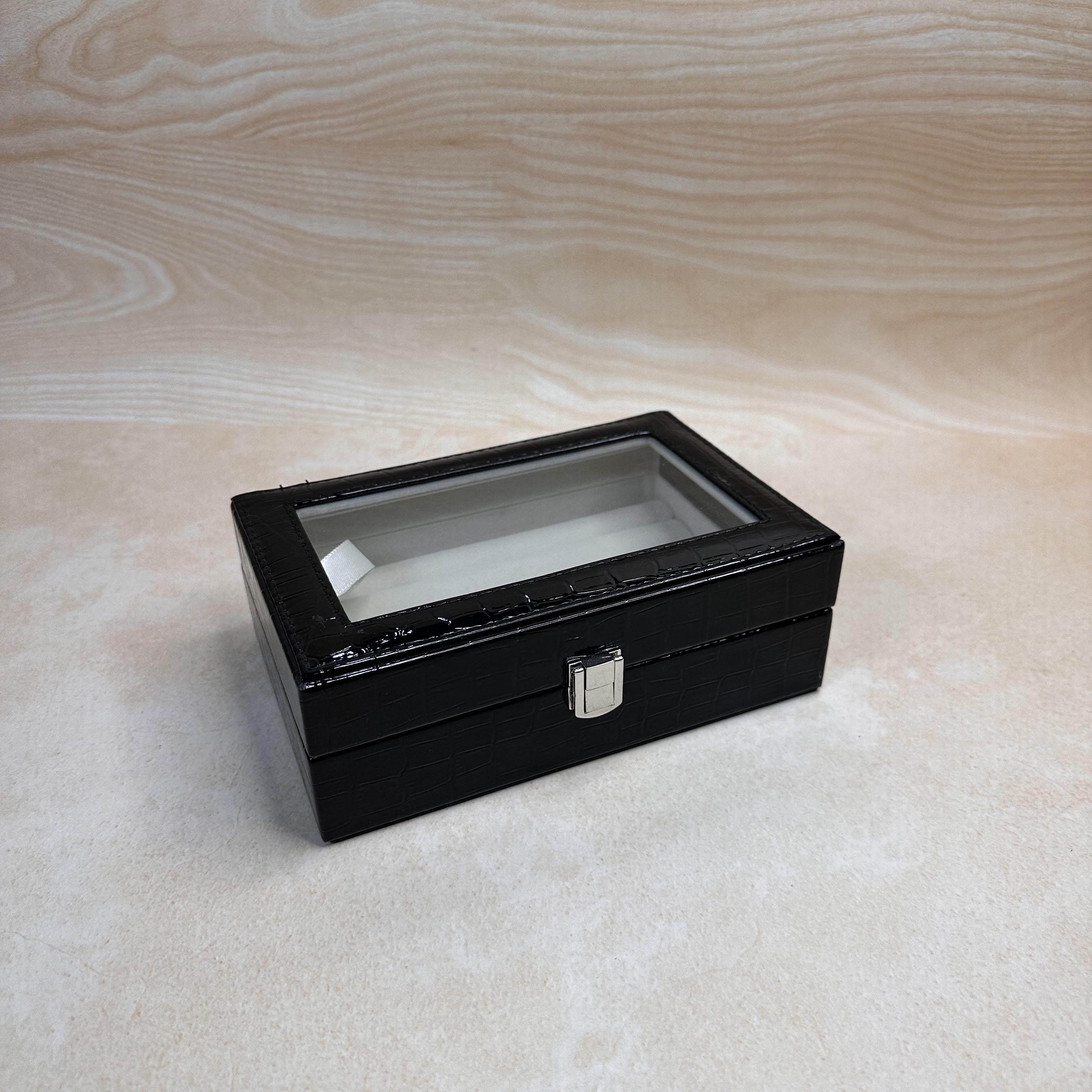 Ring Organiser Box With Glass Top