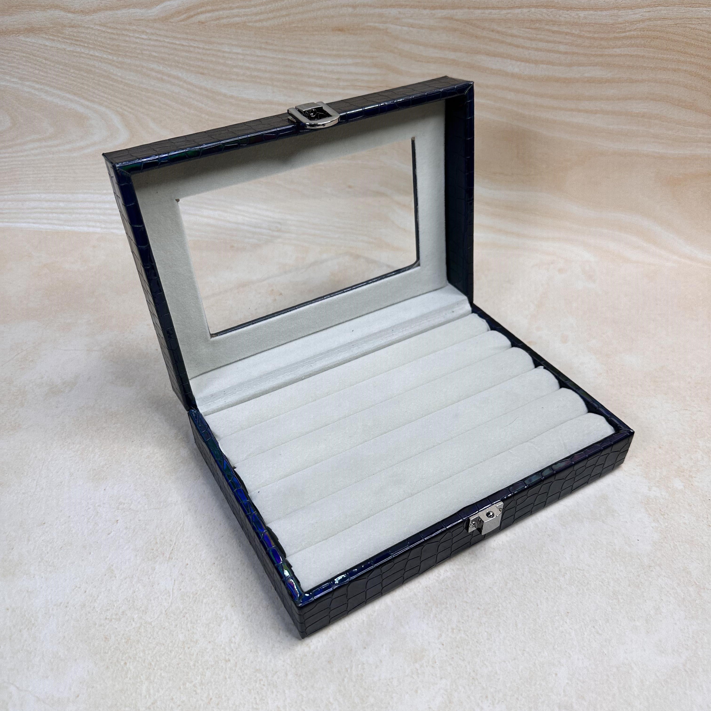 Ring Organiser Box With Glass Top
