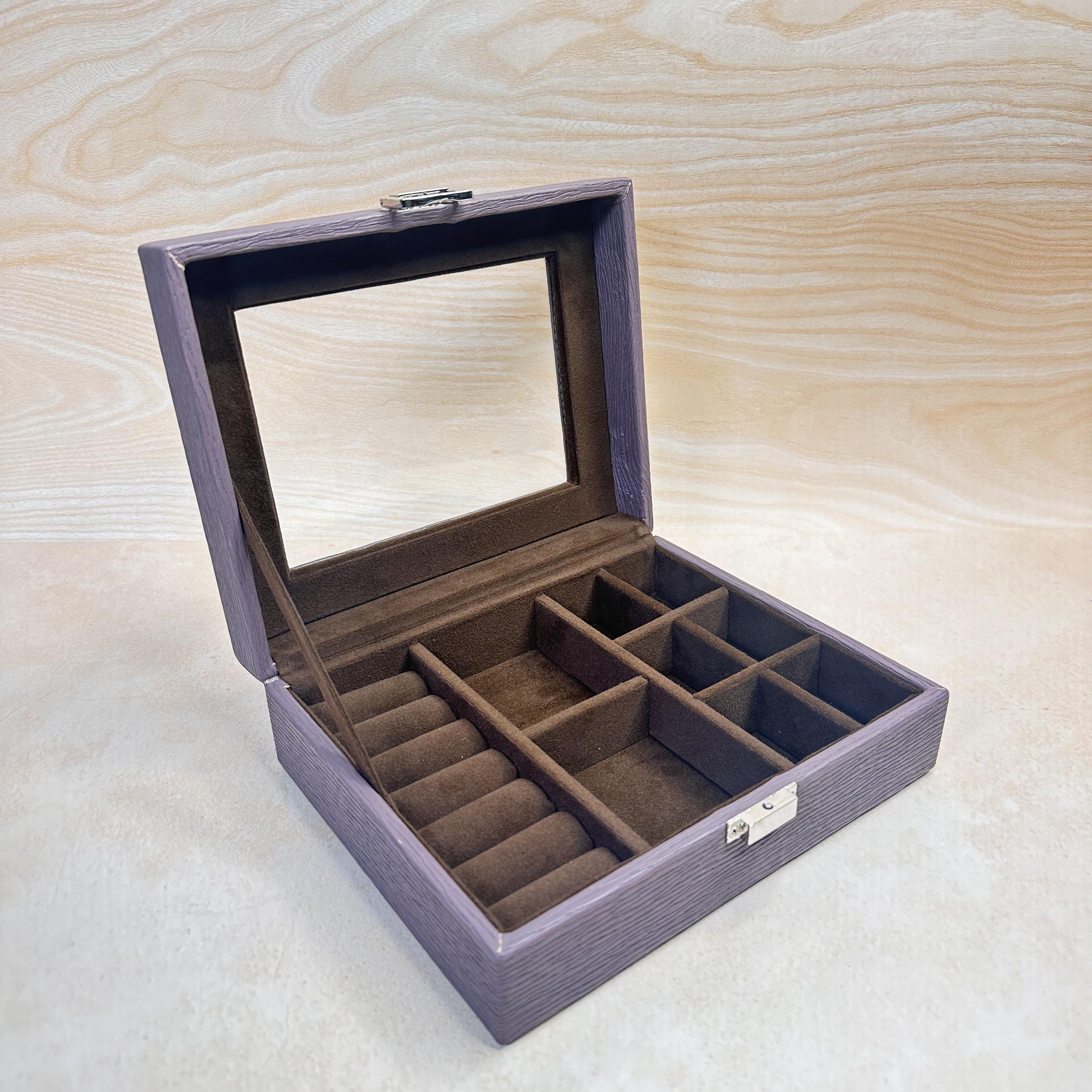Luxury Multi-Section Jewellery Box (Glass Top)
