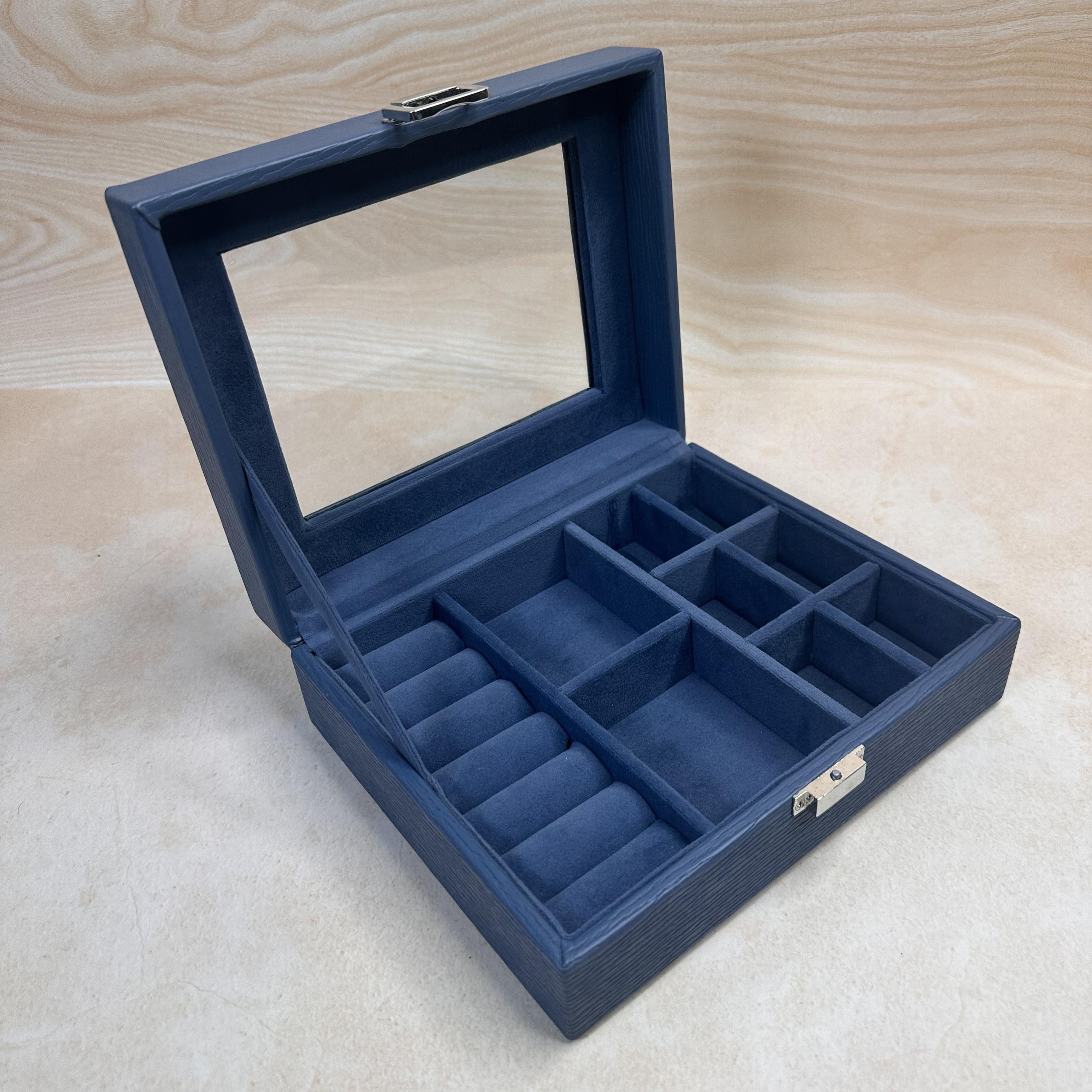 Luxury Multi-Section Jewellery Box (Glass Top)